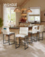 VASAGLE Ekho Bar Stools Set of 4, Counter Height Stools with Backs, Cream White