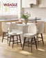 VASAGLE Chenille Swivel Bar Stools with Wood Legs, Set of 4 – Cappuccino Beige