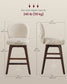 VASAGLE Chenille Swivel Bar Stools with Wood Legs, Set of 4 – Cappuccino Beige
