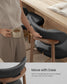 VASAGLE Upholstered Wooden Bar Stool with Back for Kitchen Island – Ink Black | ULBC126B101-2J