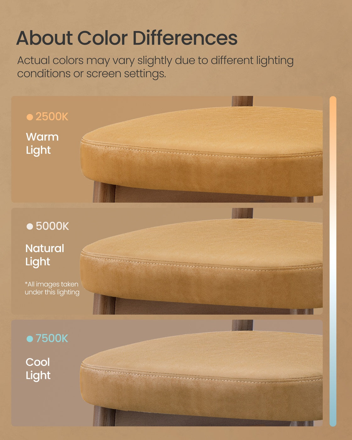 VASAGLE Upholstered Wooden Bar Stool with Back for Kitchen Island – Caramel Brown | ULBC126K101-2J
