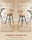 VASAGLE 360° Swivel Bar Stools Set of 2 – Camel Brown