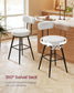 VASAGLE 360° Swivel Bar Stools Set of 4 – Cloud White – 23"D x 23"W x 36"H