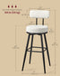 VASAGLE 360° Swivel Bar Stools Set of 4 – Cloud White