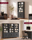 VASAGLE Farmhouse Multi Tier Bookcase with Doors – Matte Black, Warm Brown