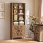 VASAGLE Farmhouse Six Tier Storage Unit with Doors Warm Brown