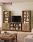 VASAGLE Farmhouse Six Tier Storage Unit with Doors Warm Brown