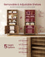 VASAGLE Farmhouse Six Tier Storage Unit with Doors Warm Brown