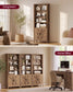 VASAGLE Farmhouse Six Tier Storage Unit with Doors Warm Brown