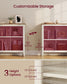 VASAGLE Farmhouse Six Cube Storage Organizer with Legs Cloud White and Warm Brown – Cloud White, Warm Brown