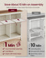 VASAGLE Farmhouse Six Cube Storage Organizer with Legs Cloud White and Warm Brown – Cloud White, Warm Brown