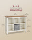 VASAGLE Farmhouse Six Cube Storage Organizer with Legs Cloud White and Warm Brown – Cloud White, Warm Brown