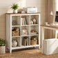 VASAGLE Farmhouse 9 Cube Organizer with Legs Cloud White Warm Brown