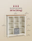 VASAGLE Farmhouse 9 Cube Organizer with Legs Cloud White Warm Brown