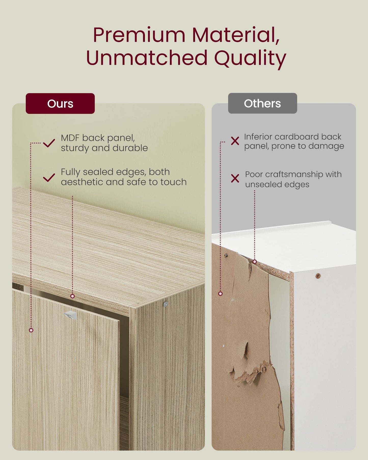 VASAGLE Custos Bookshelf, 5-Tier Bookcase, Open Storage Shelf, 9.4 X 23.6 X 52.8 Inches – Natural Beige
