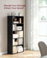 VASAGLE Bookshelf, 23.6 Inches Wide, 5-Tier Open Bookcase with Adjustable Storage Shelves – Ebony Black