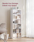 VASAGLE Bookshelf, 23.6 Inches Wide, 6-Tier Open Bookcase with Adjustable Storage Shelves – Cloud White