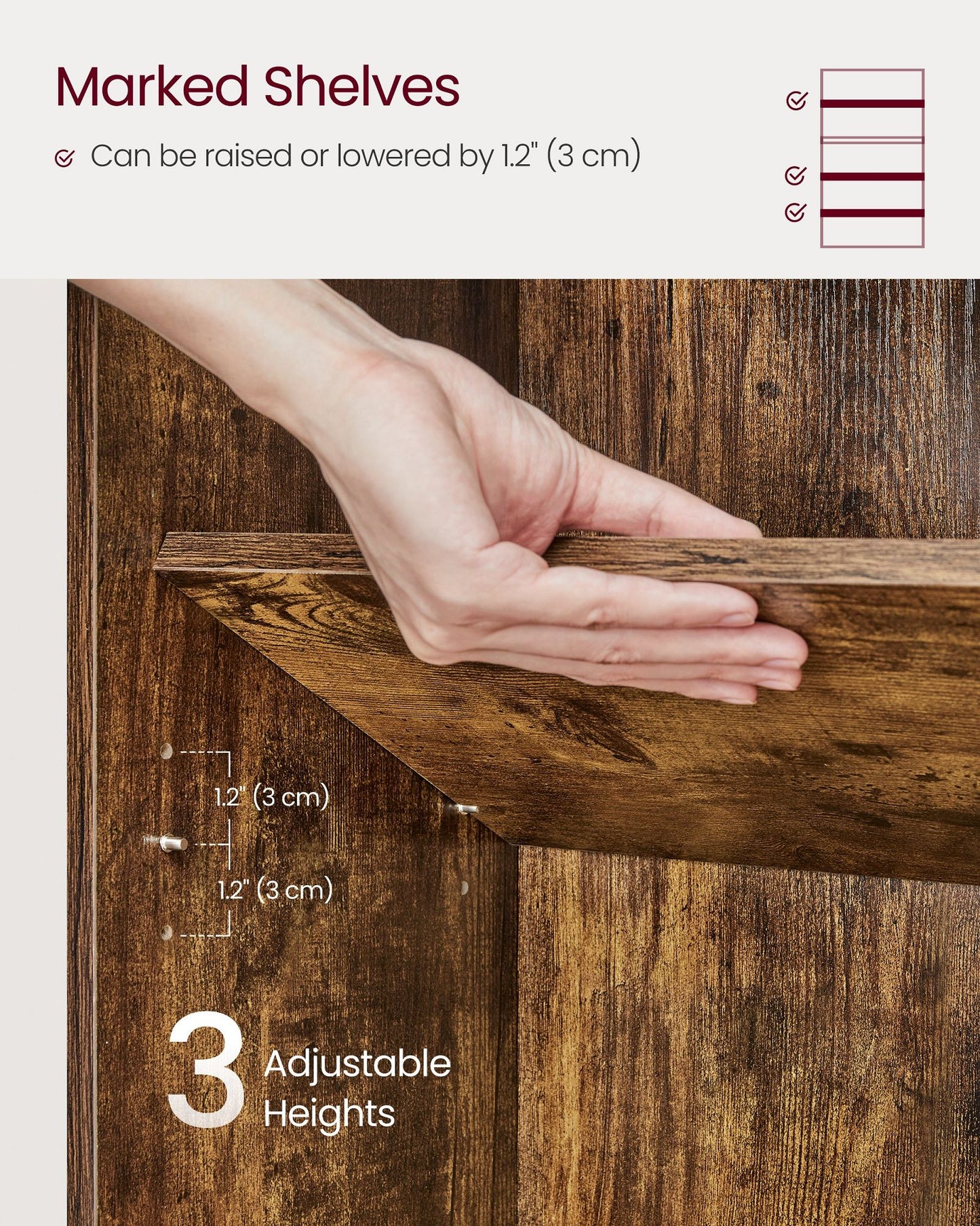 VASAGLE Custos Bookshelf – Rustic Brown