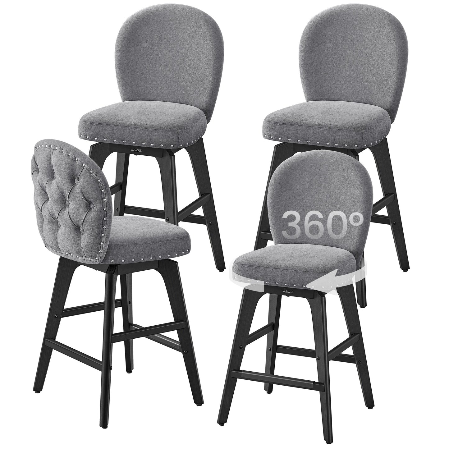 VASAGLE Bar Stools Set of 4 – Slate Gray