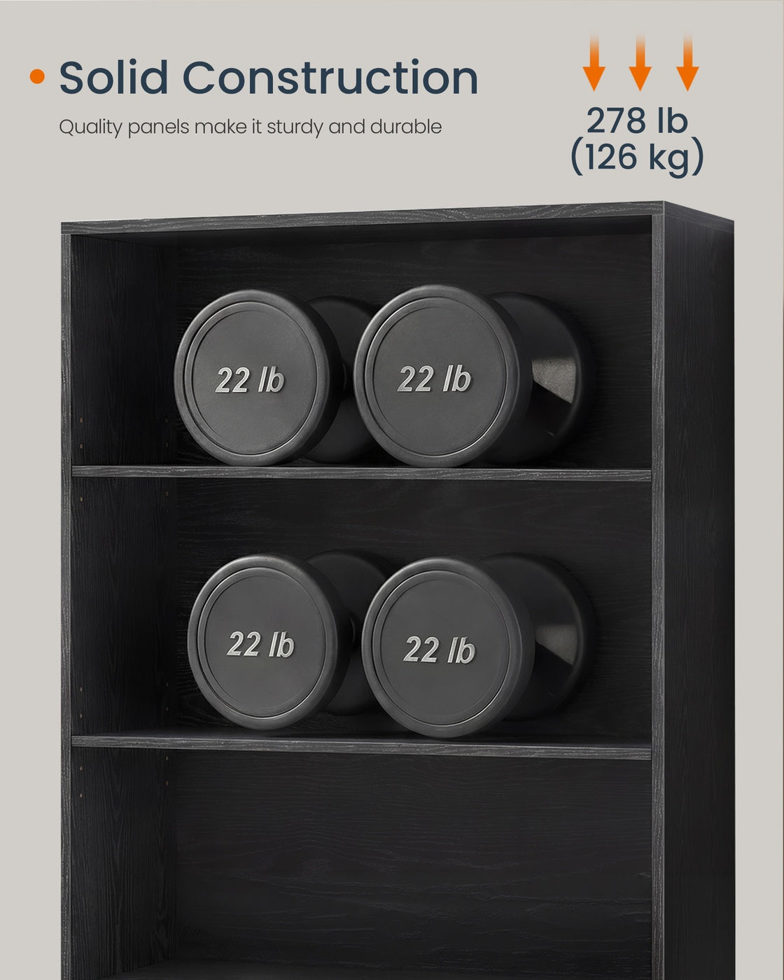 SONGMICS HOME Book Shelf, Superfast Toolless Assembly