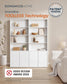 SONGMICS HOME Home Book Shelf 6-Tier Floor Standing Bookcase 70.4 Inches Tall Snow White