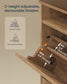 SONGMICS HOME Shoe Cabinet with 2 Flip Drawers Honey Brown