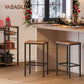 VASAGLE Set of 4 Bar Stools Bundle, 25.6 Inches Tall, Rustic Brown