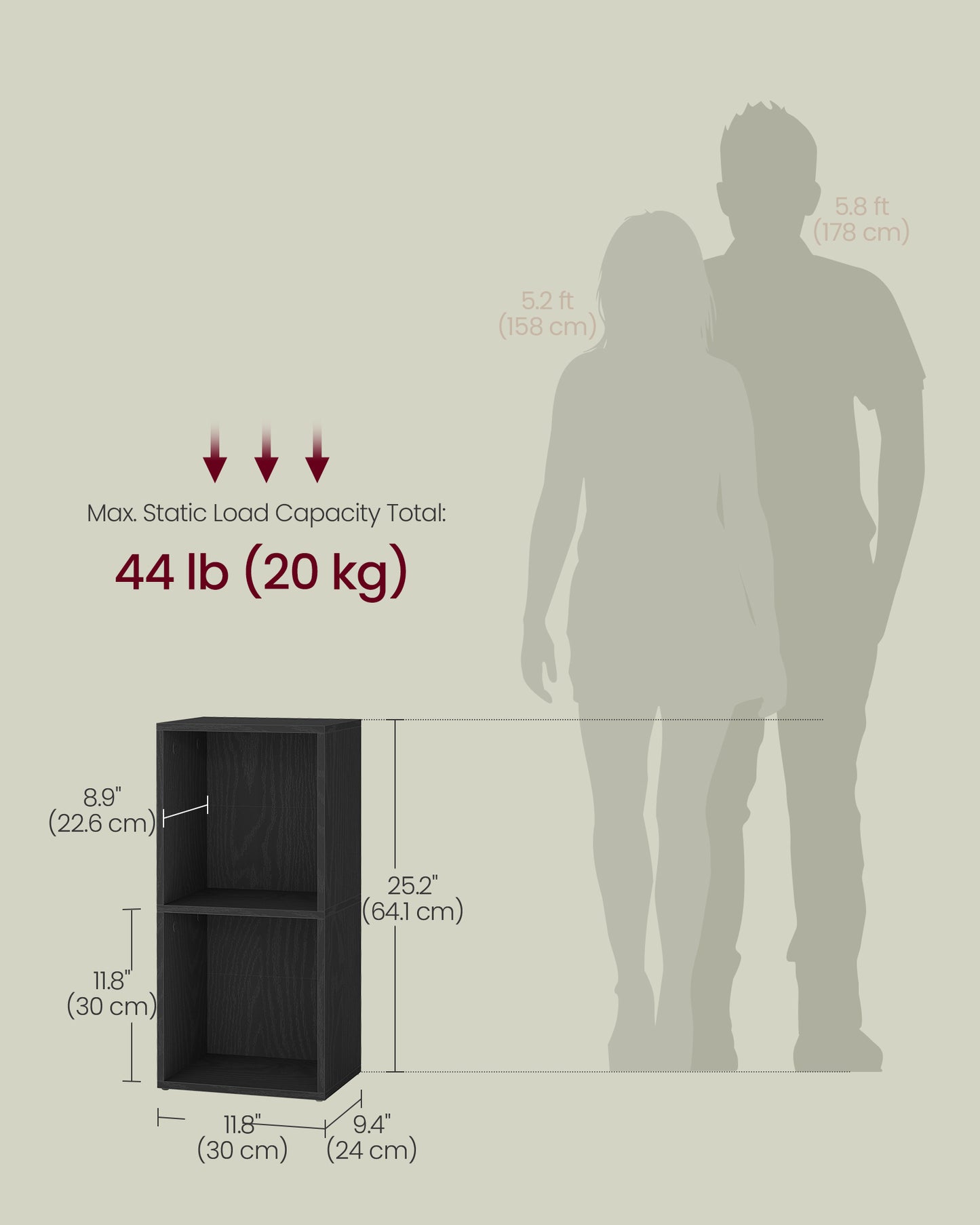 VASAGLE Bookshelf, 8 Cubes Storage Organizer