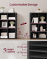 VASAGLE 9-Cube Bookshelf, Adjustable Storage Shelf Modern Display Cabinet for Living Room Storage – Ebony Black