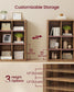 VASAGLE 9-Cube Bookshelf, Adjustable Storage Shelf Modern Display Cabinet for Living Room Storage – Honey Brown