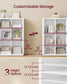 VASAGLE 9-Cube Bookshelf, Adjustable Storage Shelf Modern Display Cabinet for Living Room Storage – Cloud White