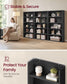 VASAGLE 5-Tier Bookshelf, Minimalist Bookcase with Adjustable Shelves Room Storage – Ebony Black