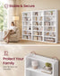 VASAGLE 6-Tier Bookshelf, Minimalist Bookcase with Adjustable Shelves Room Storage – Cloud White – 29.5 x 9.4 x 66.1 inch