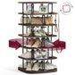 VASAGLE Rotating Shoe Rack Tower with Shelves – Ink Black, Ash Brown