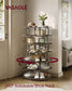 VASAGLE Rotating Shoe Rack Tower with Shelves – Ink Black, Ash Brown