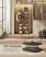 VASAGLE Rotating Shoe Rack Tower with Shelves – Ink Black, Ash Brown