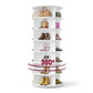VASAGLE 7-Tier Rotating Shoe Rack Tower, Free Standing 360 Degree Spinning Shoe Organizer – White