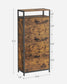 VASAGLE Shoe Cabinet with 3 Flip Drawers, Shoe Storage Cabinet, Asjustable and Removable Dividers – Rustic Brown, Black