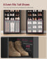 VASAGLE Tall Ten Tier Shoe Storage Cabinet Ink Black
