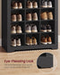 VASAGLE Tall Ten Tier Shoe Storage Cabinet Ink Black