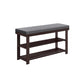 2-Tier Bamboo Shoe Bench Brown and Gray FredCo