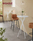 VASAGLE Bar Tables Set of 2, Round Cocktail High Top Pub Bistro Table for Events Party, White – Cloud White, Matte White