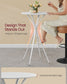 VASAGLE Bar Tables Set of 2, Round Cocktail High Top Pub Bistro Table for Events Party, White – Cloud White, Matte White