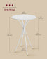 VASAGLE Bar Tables Set of 2, Round Cocktail High Top Pub Bistro Table for Events Party, White – Cloud White, Matte White