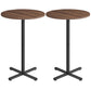 VASAGLE Round Cocktail Table, Set of 2, High Top Bar Pub Table, Natural Walnut