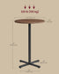 VASAGLE Round Cocktail Table, Set of 2, High Top Bar Pub Table, Natural Walnut