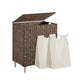 SONGMICS 34.3 Gal. (130 L) Laundry Hamper with Lid and Removable Washable Liners Espresso