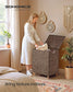 SONGMICS 34.3 Gal. (130 L) Laundry Hamper with Lid and Removable Washable Liners Espresso