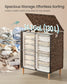SONGMICS 34.3 Gal. (130 L) Laundry Hamper with Lid and Removable Washable Liners Espresso