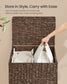 SONGMICS 34.3 Gal. (130 L) Laundry Hamper with Lid and Removable Washable Liners Espresso